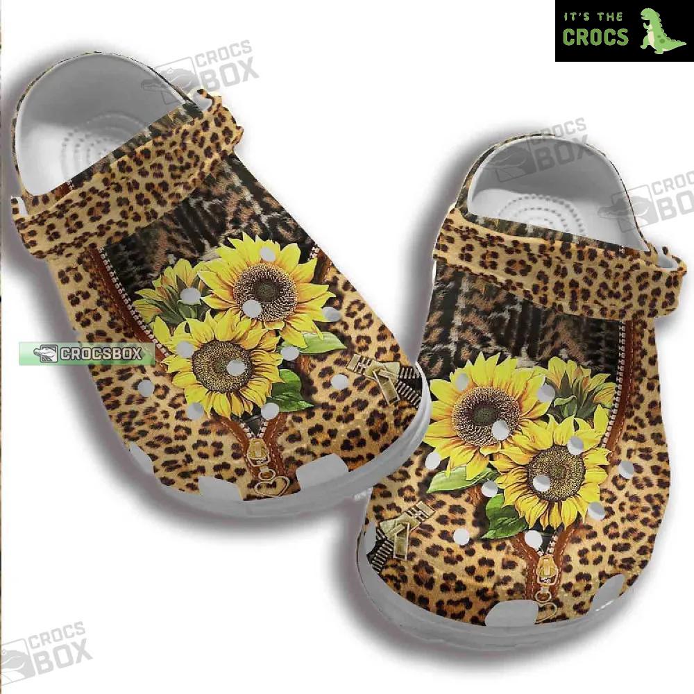 Cheetah Skin Sunflower Crocs Women’s