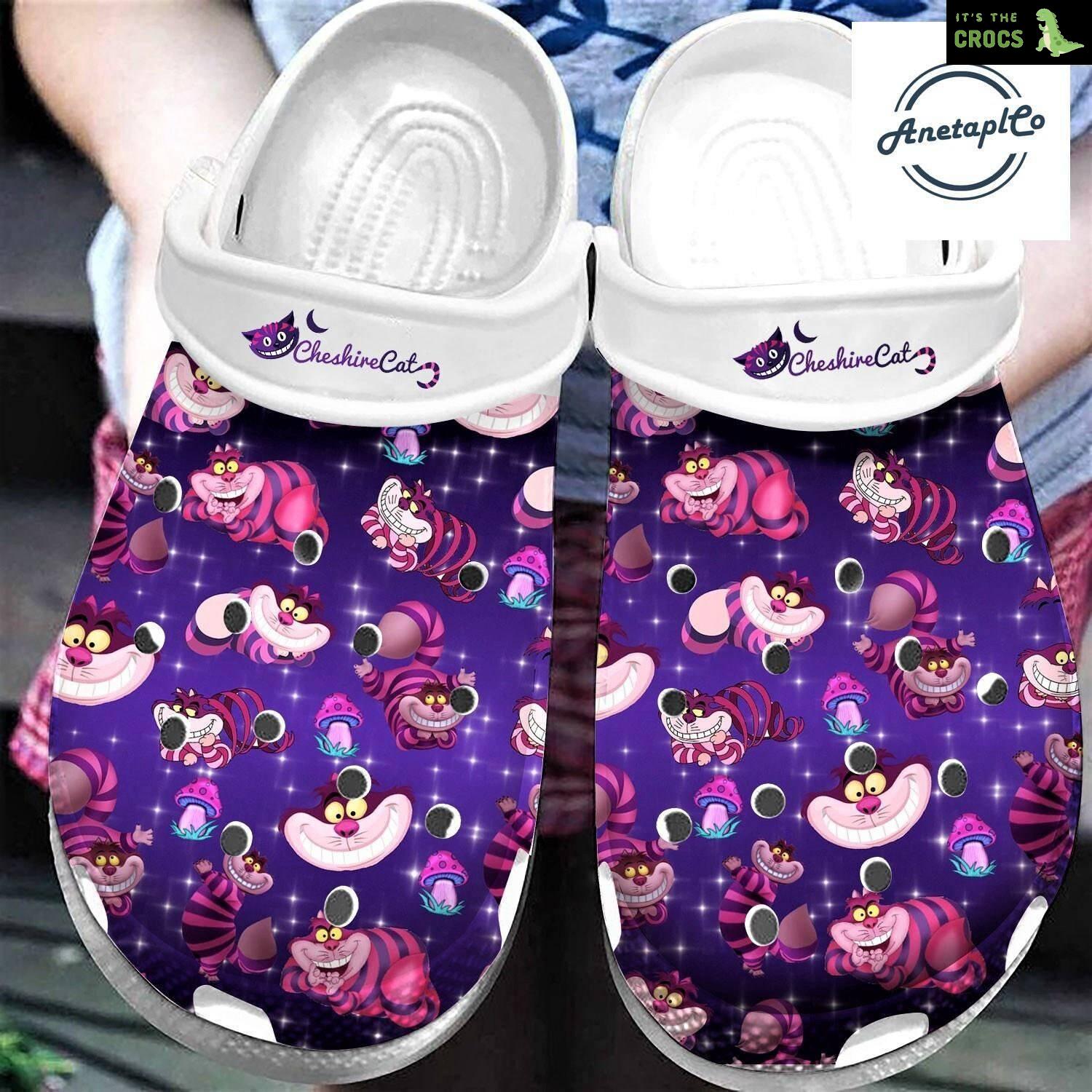 Cheshire Cat Halloween Clogs Women Disney Alice Wonderland Shoes Unique Gift