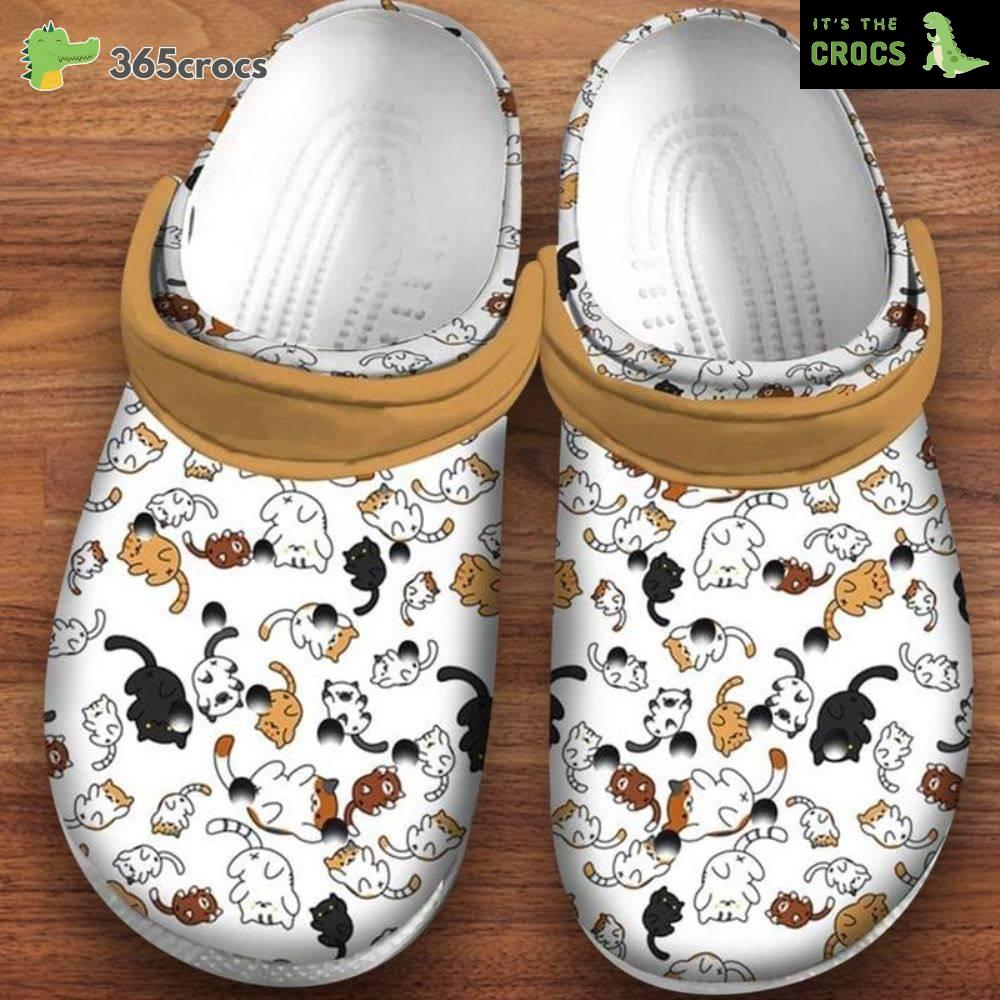 Chibi Cats Pattern Classic Clog, Catss, Gift For International Cat Day Crocs Clog Shoes