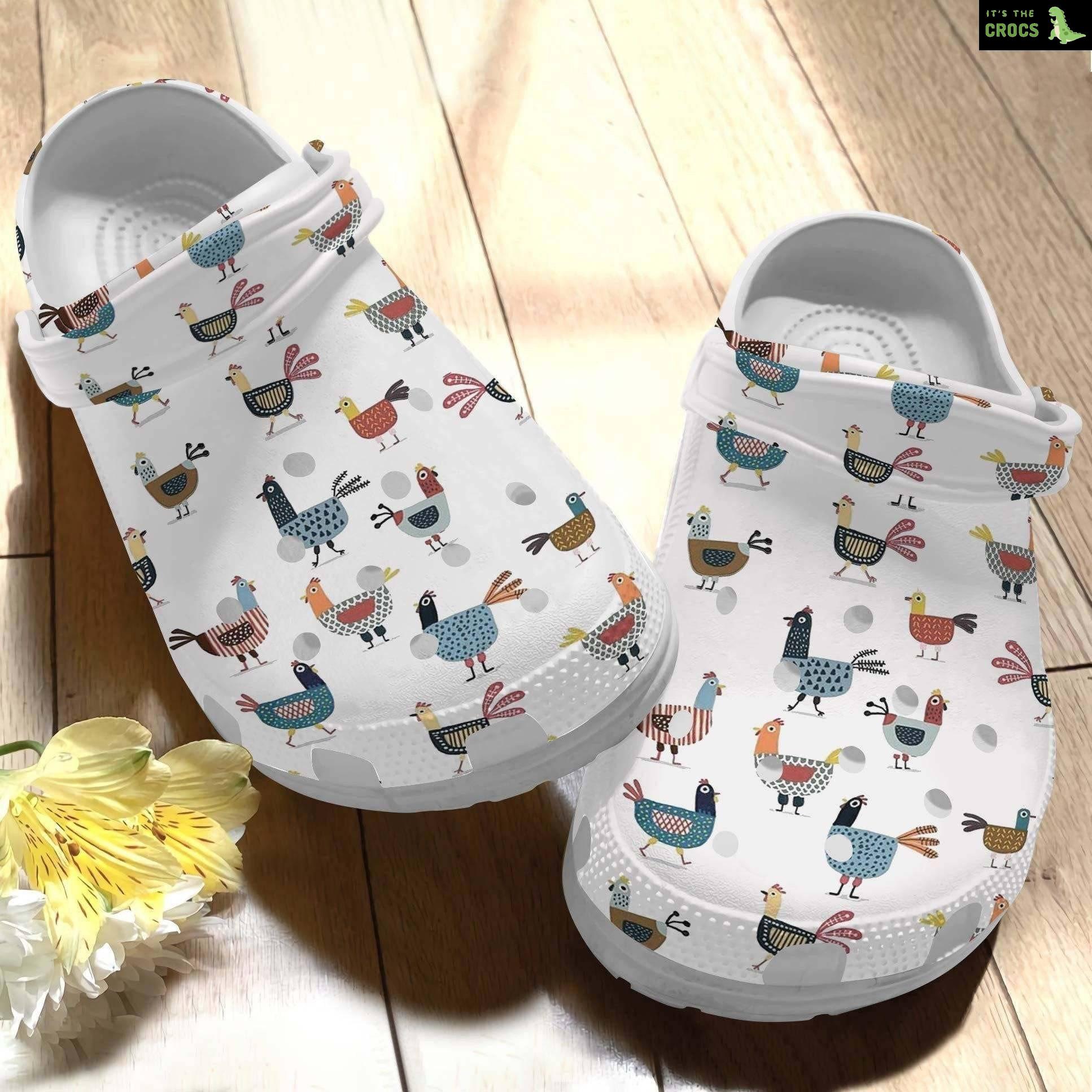 Chicken Art Funny Croc Crocs Shoes Crocbland Clog Birthday Gifts For Son Daughter