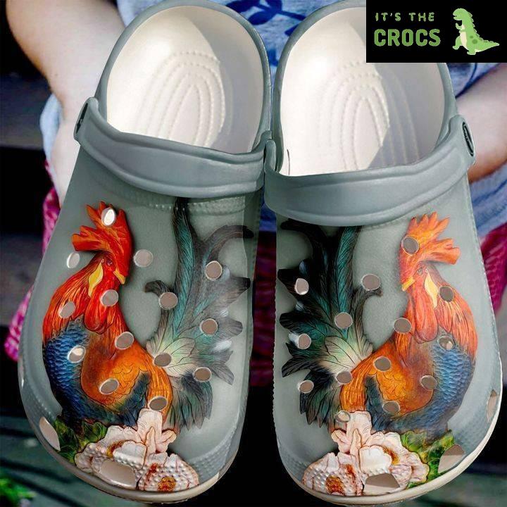 Chicken Beautiful Rooster Classic Clogs Crocs Shoes
