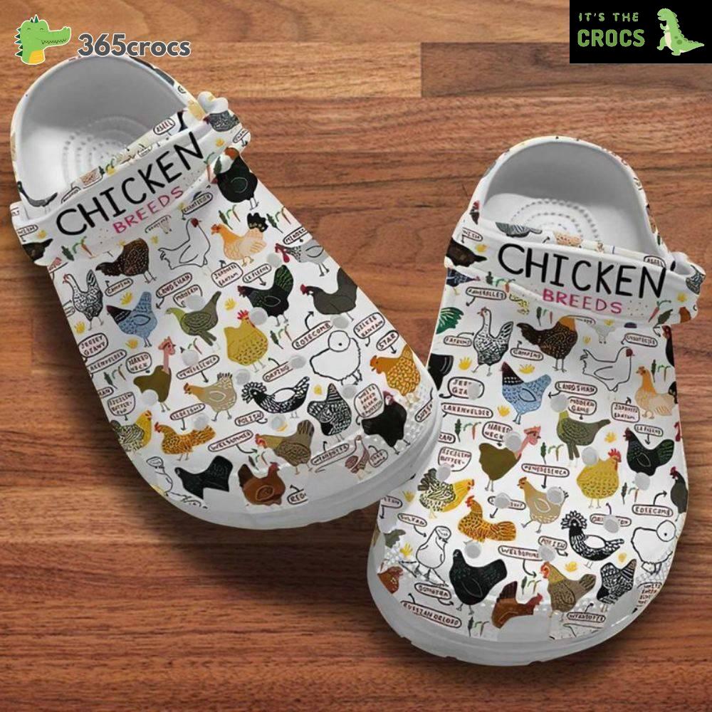 Chicken Breedss, Chickens Collection Band Clog, Chicken Dad Mom Gift Crocs Clog Shoes
