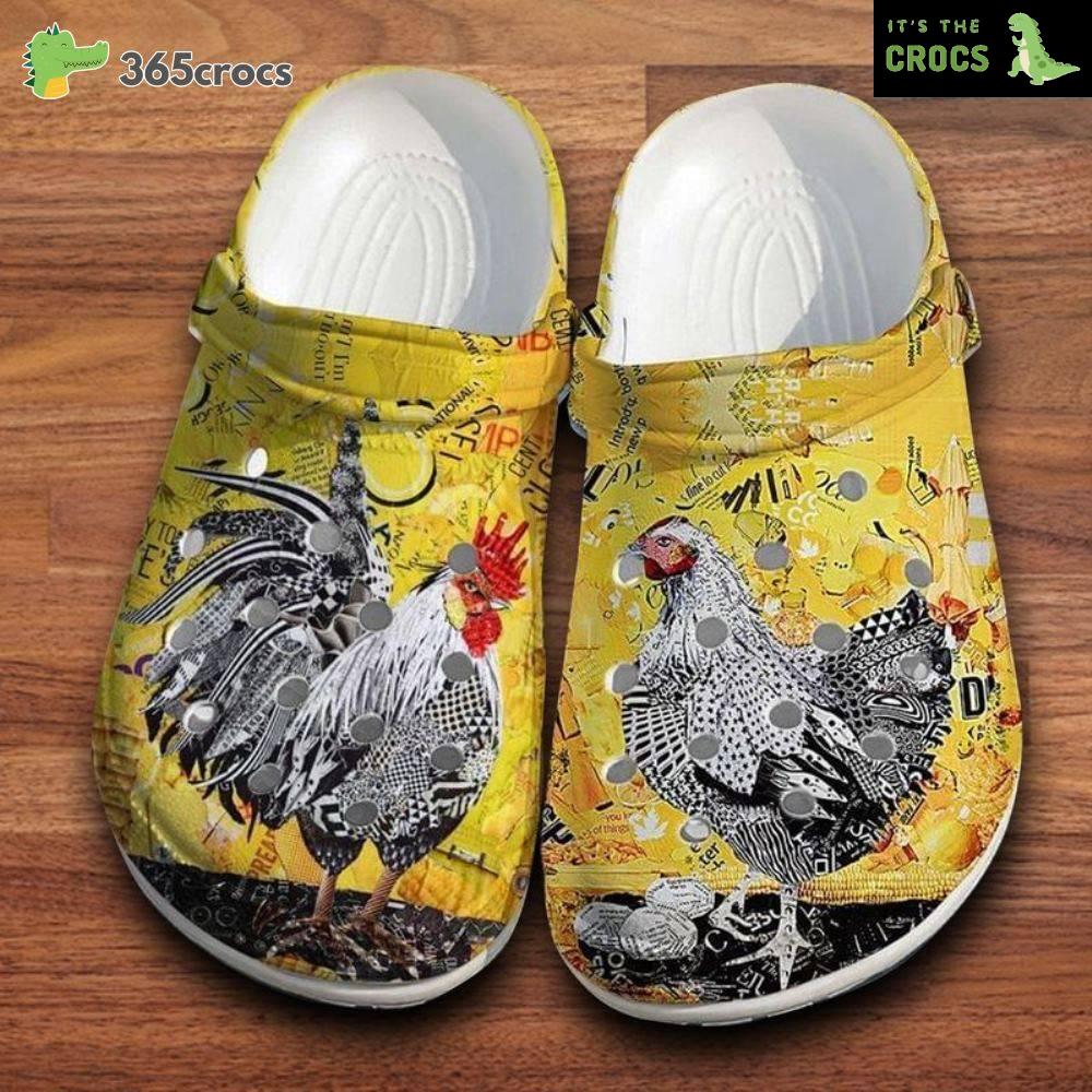 Chicken Croc, Rooster Croc, Chicken Classic Clog, Rooster Clog, Cute Croc, For Crush Crocs Clog Shoes