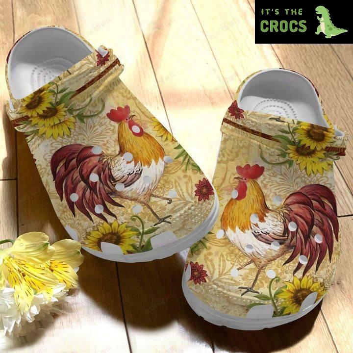 Chicken Flowery Chicken Crocs Classic Clogs Shoes