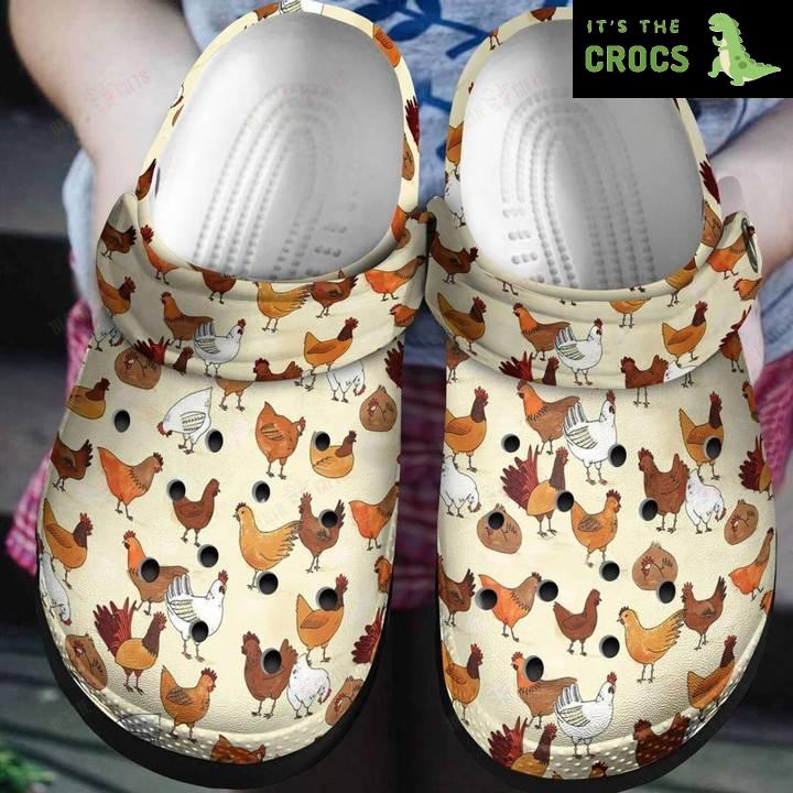 Chicken Funny Farm Loves Chicken Crocs Classic Clogs Shoes
