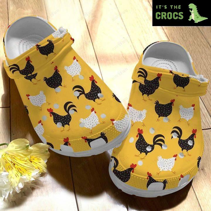 Chicken Happy Day Pattern Crocs Classic Clogs Shoes