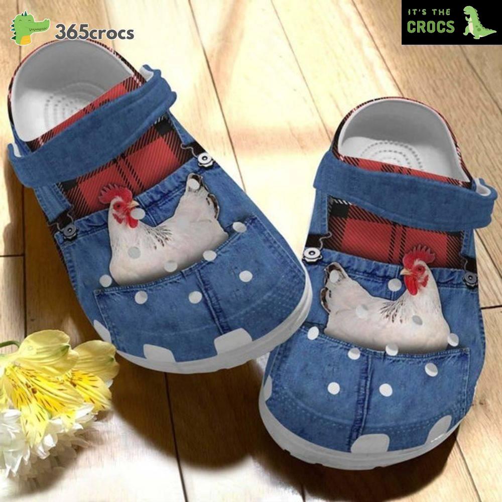 Chicken In Jean Croc Shoes For Girl Birthday White Chicken Shoes Crocs Clog Shoes