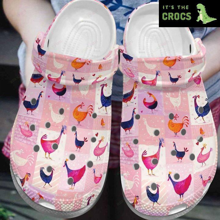 Chicken Patchwork Crocs Classic Clogs Shoes