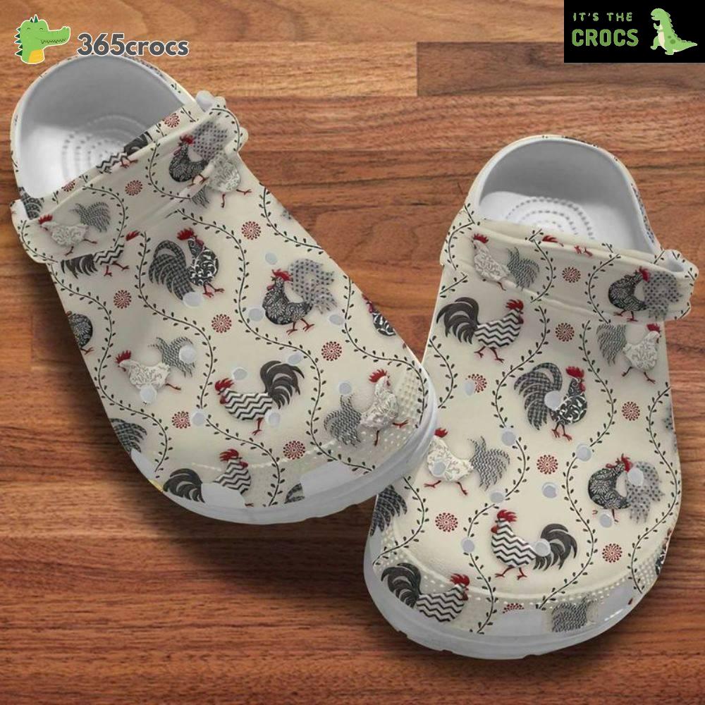 Chicken Patterns, Chickens Band Clog, Gift For Family Members Crocs Clog Shoes