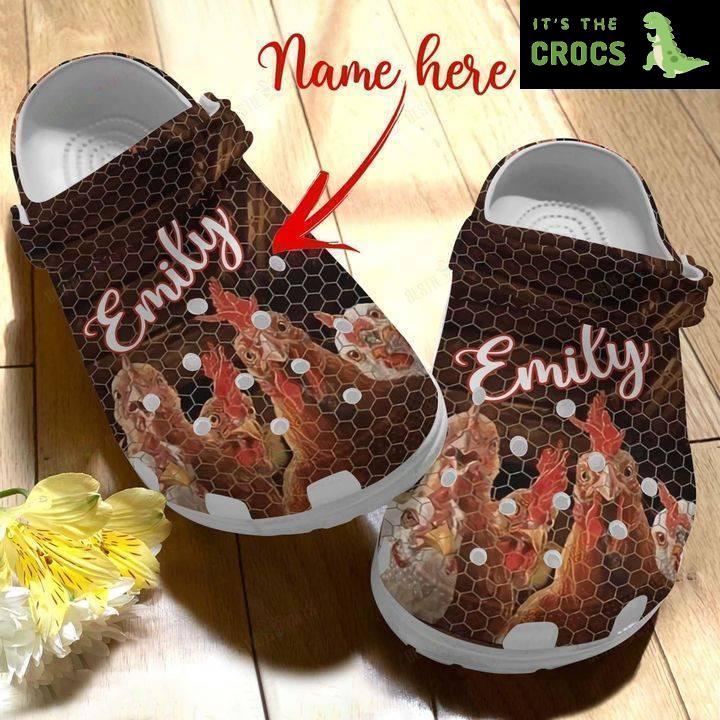 Chicken Personalized Chicken Net Crocs Classic Clogs Shoes
