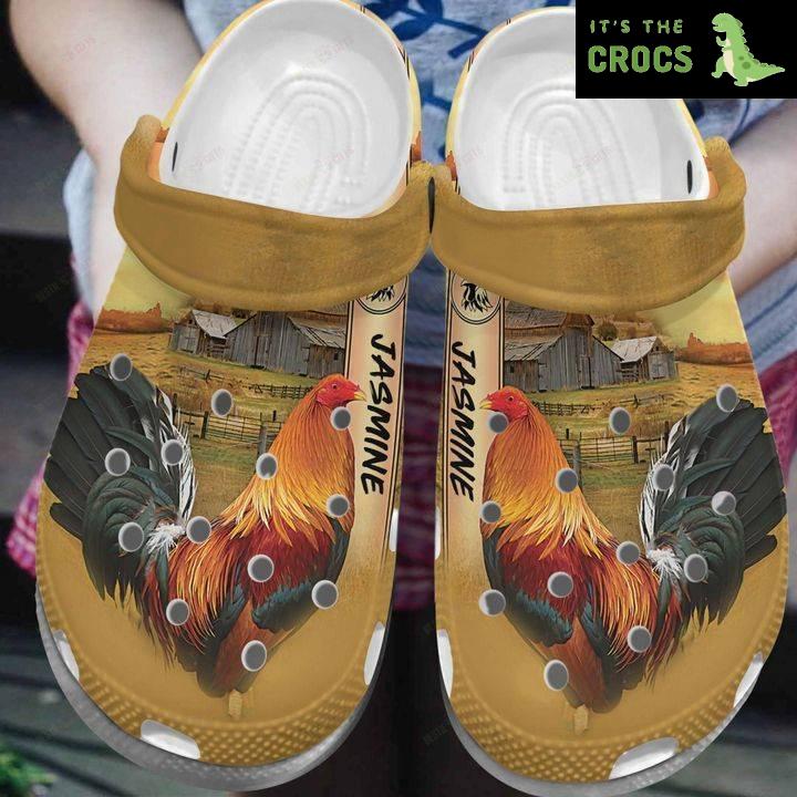 Chicken Personalized White Sole Beautiful Rooster Crocs Classic Clogs Shoes