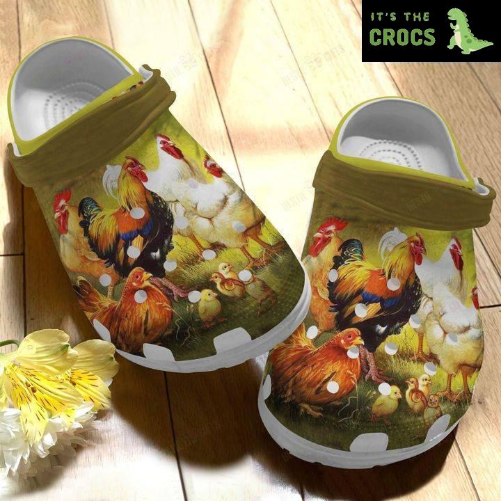 Chicken White Sole Family Chicken Crocs Classic Clogs Shoes