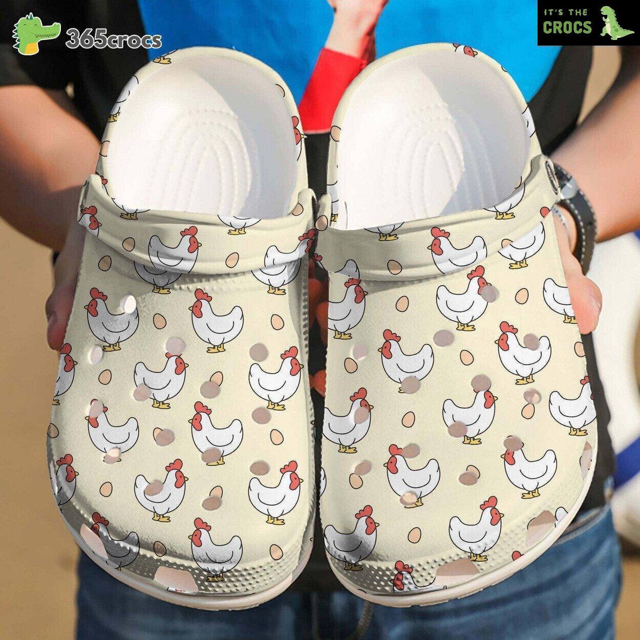 Chickens And Eggs Croc Shoes Cartoon Chicken Shoes Crocbland Clog Gifts For Mom Daughter Niece
