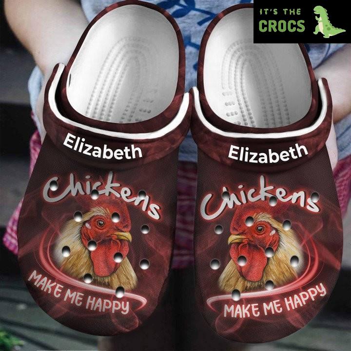 Chickens Make Me Happy Personalized Shoes Crocs Clogs