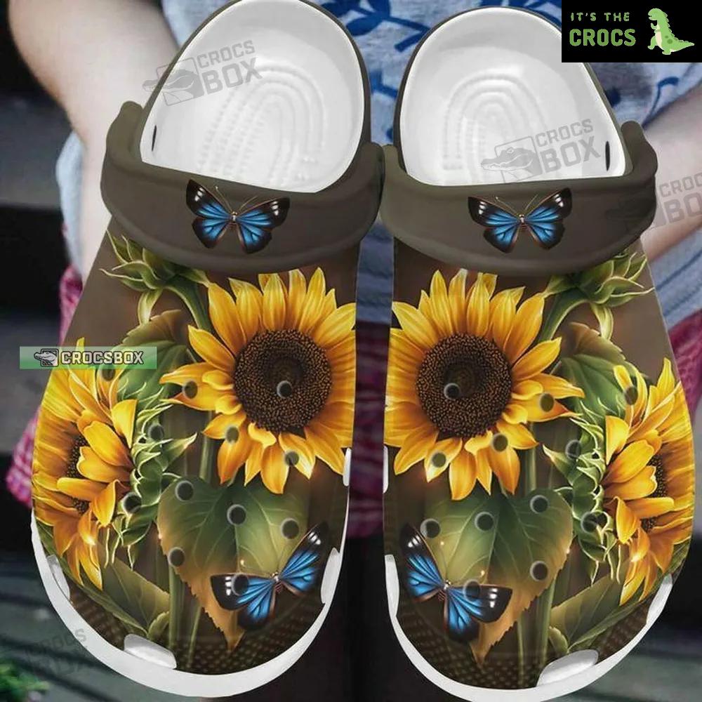 Colorful Butterfly Sunflower Crocs Footwear
