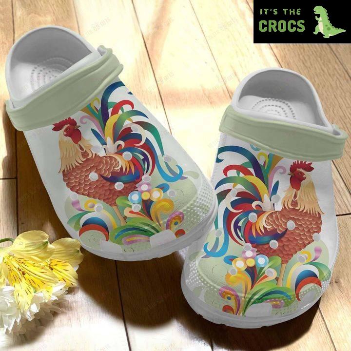 Colorful Chicken Crocs Classic Clogs Shoes