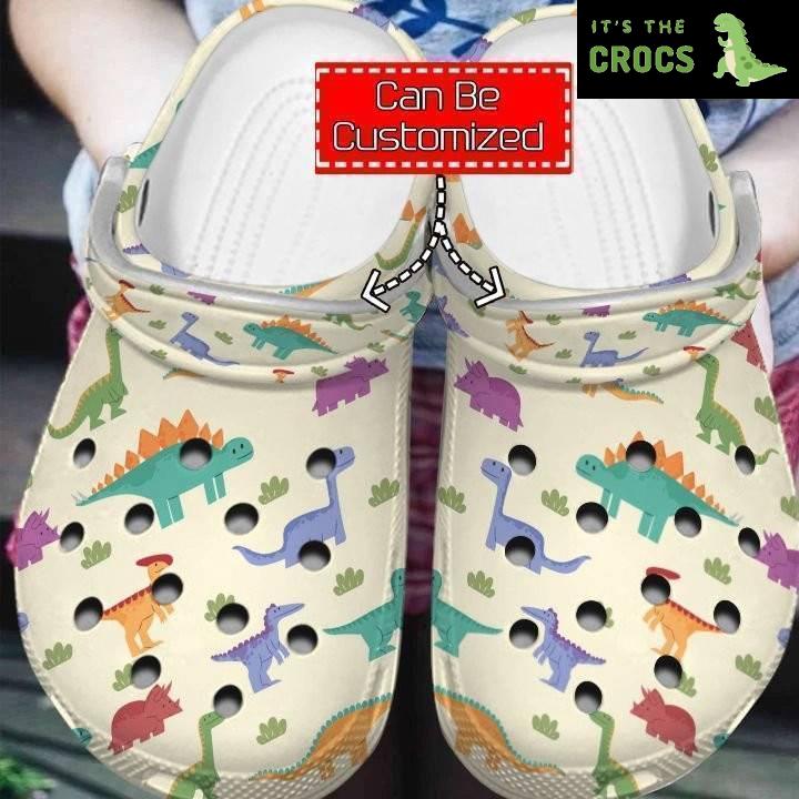 Colorful Crocs Dinosaurs Patterns Clog Shoes