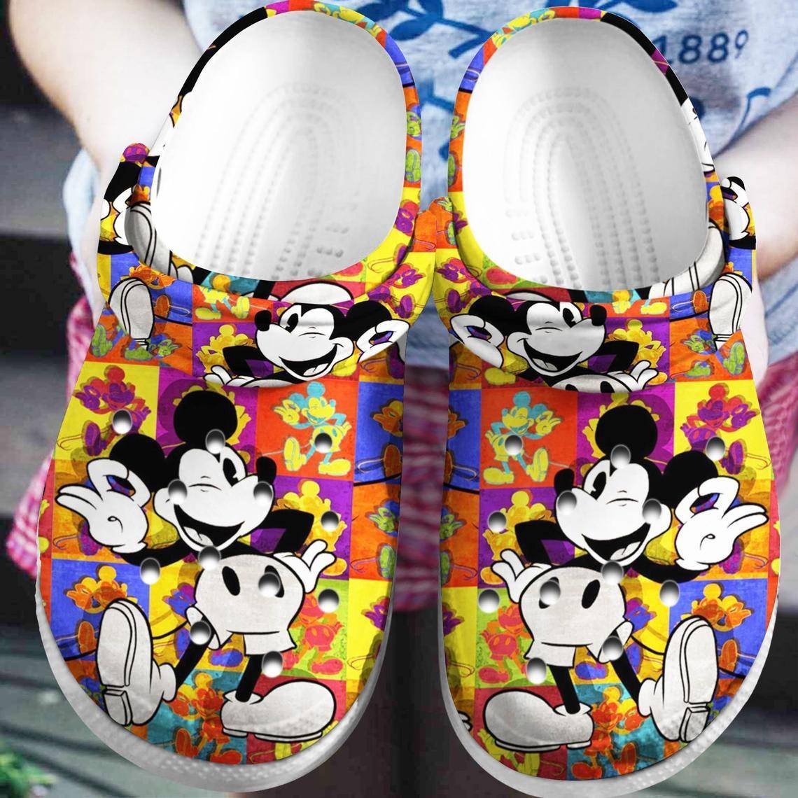 Colorful Mickey Mouse Crocband Crocs Clogs