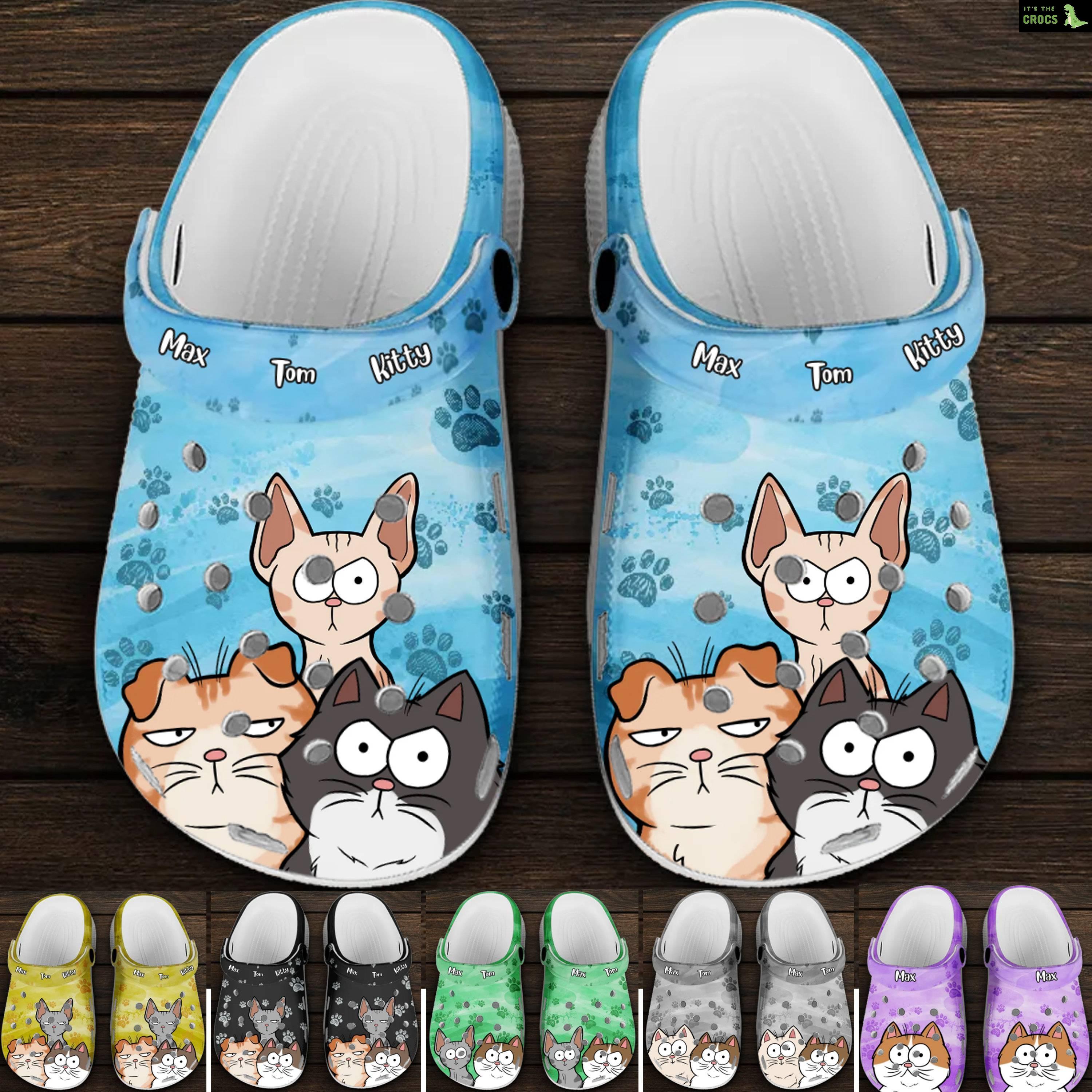 Cool Cat Printed Slippers Perfect Gift Cat Lover Mom Dad Clogs