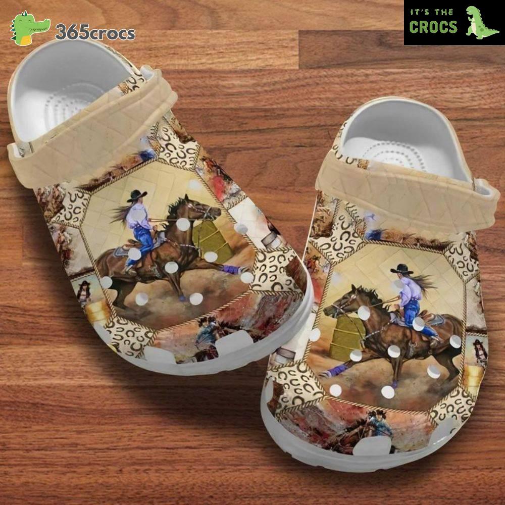 Cowgirl Riding Horses Cowgirl Horse Runningcowgirl Lovers Gift Crocs Clog Shoes