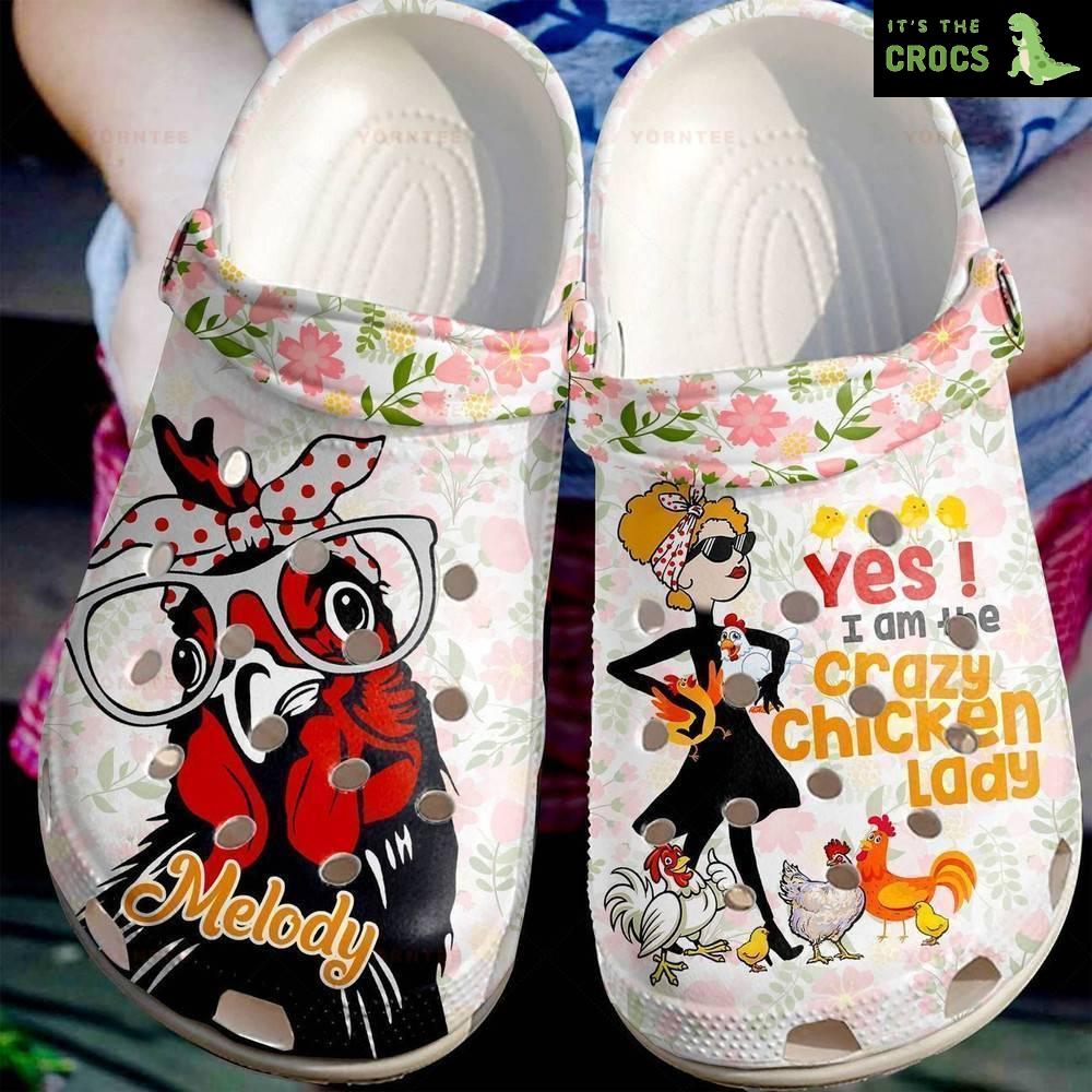 Crazy Chicken Lady Rubber clog Crocs Shoes