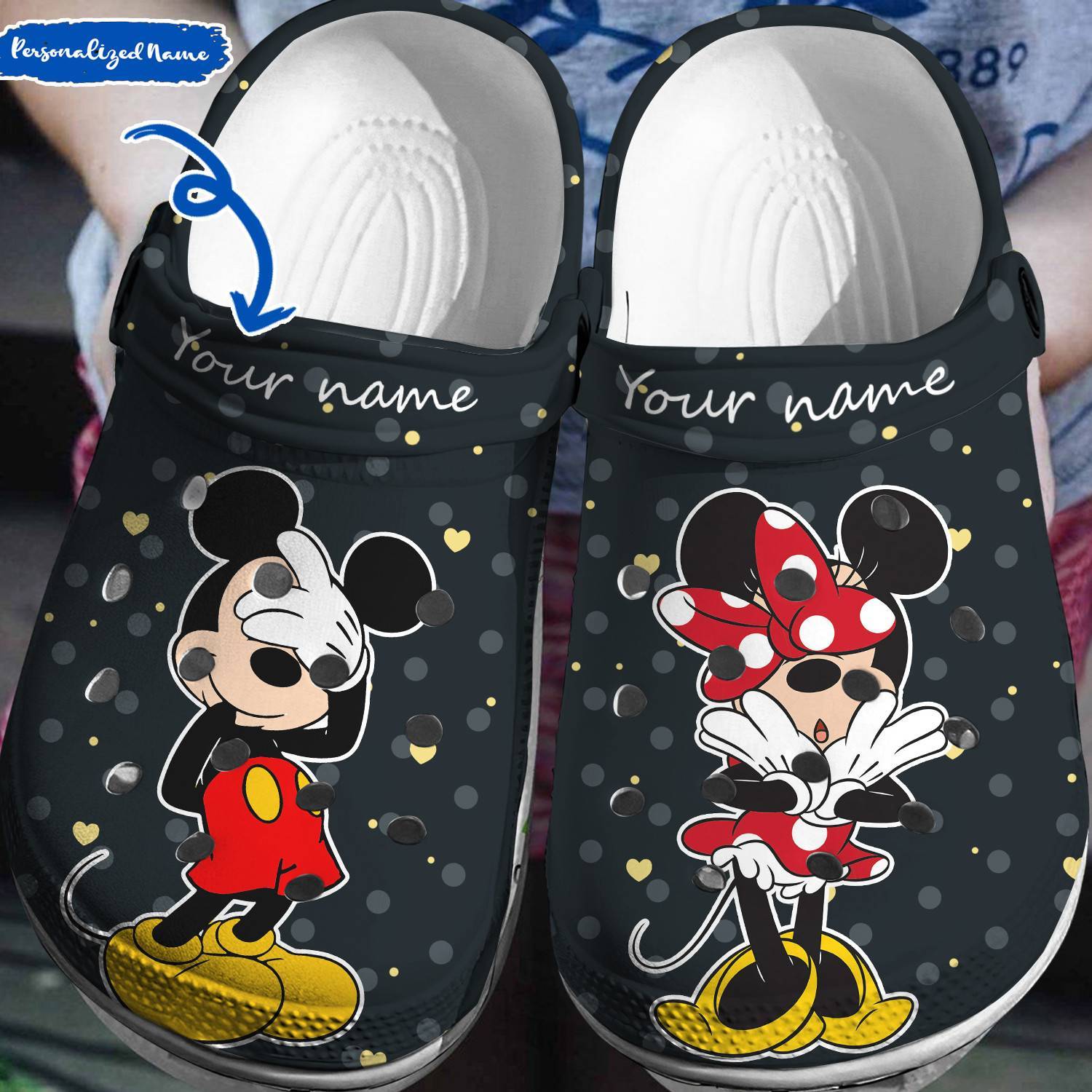 Create Your Disney Look: Personalized Mickey Minnie Crocs 3D Clog Shoes
