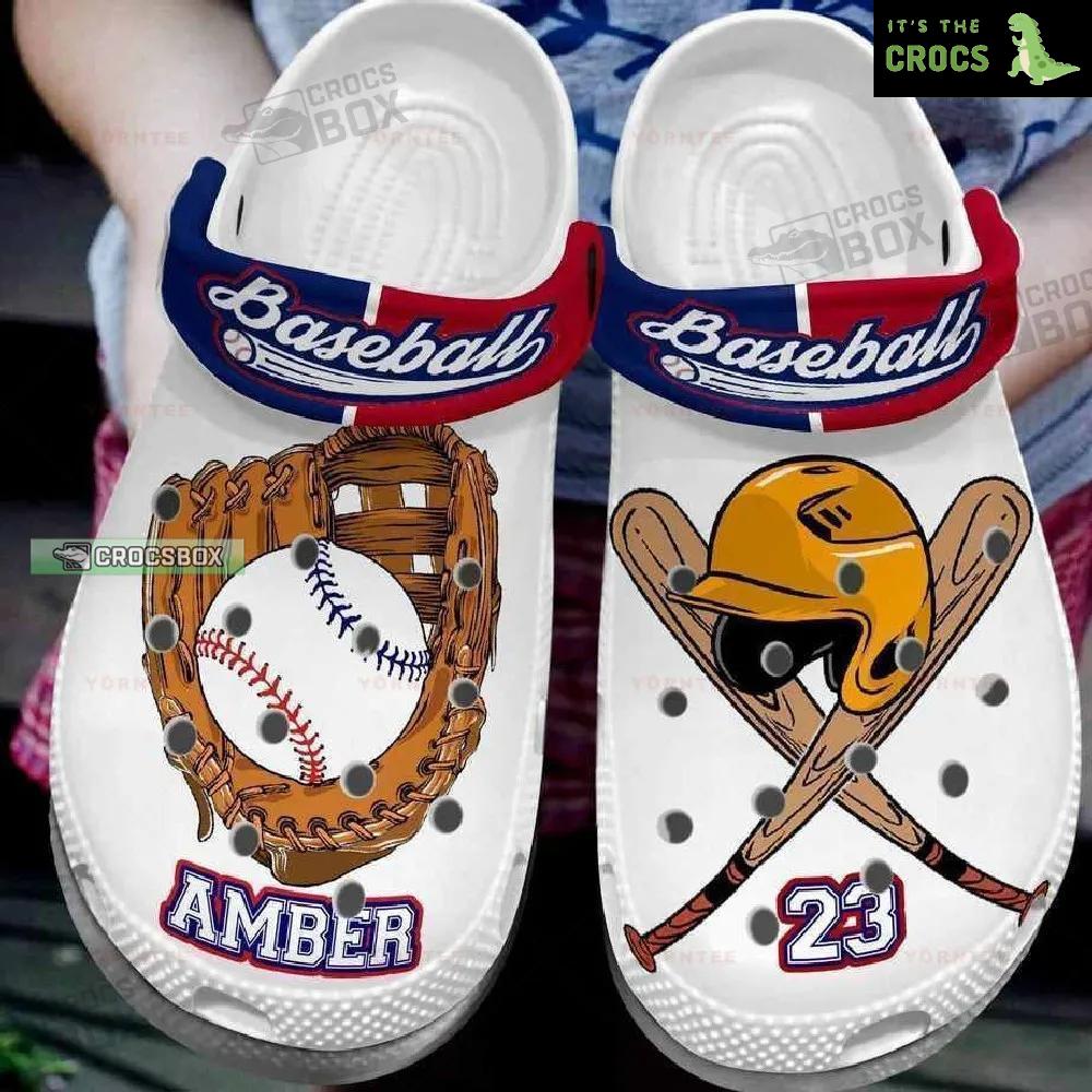 Custom Baseball Gear White Crocs