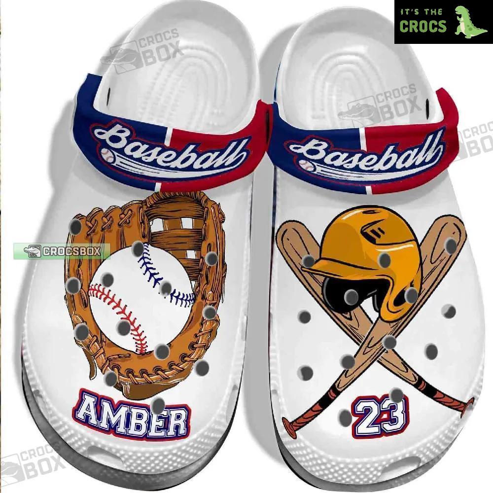 Custom Baseball Gear White Crocs