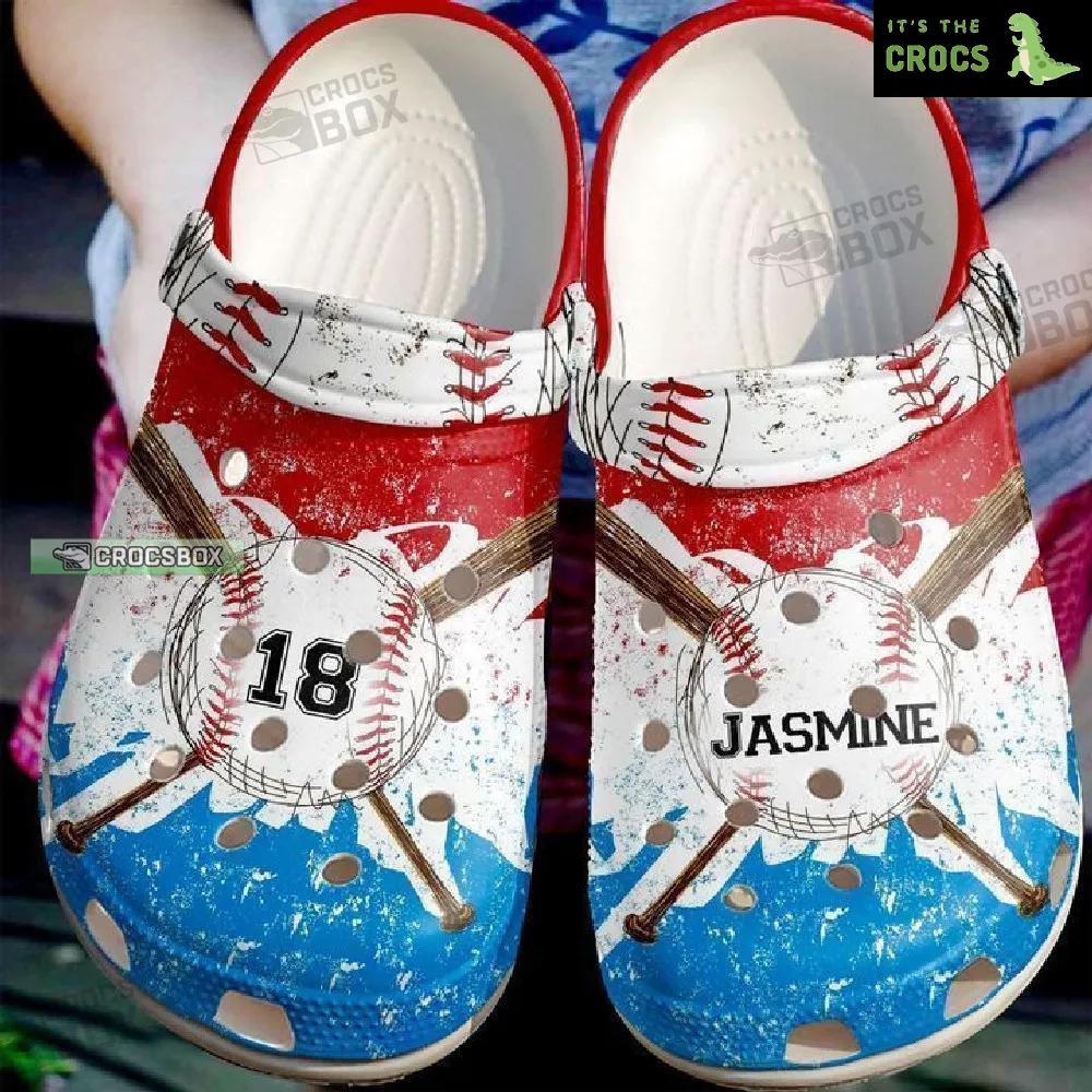 Custom Name Number Baseball Lover Crocs