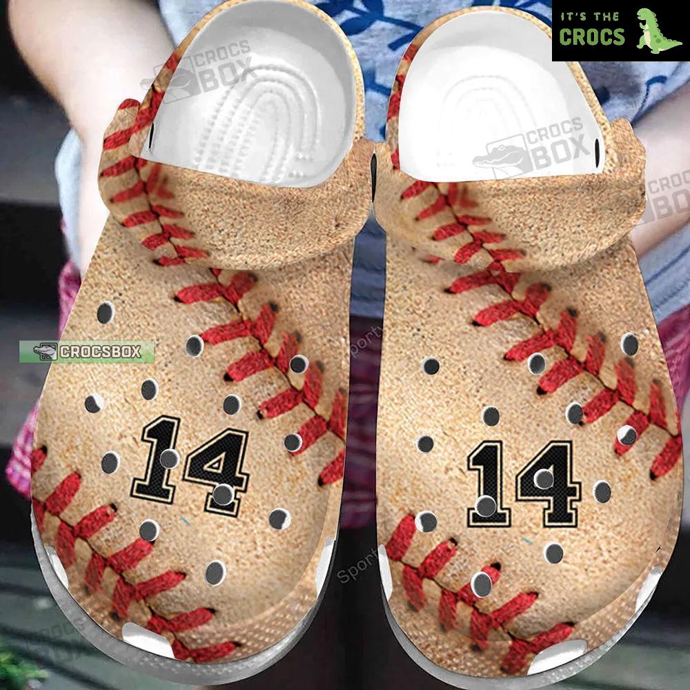 Custom Number Vintage Baseball Leather Crocs