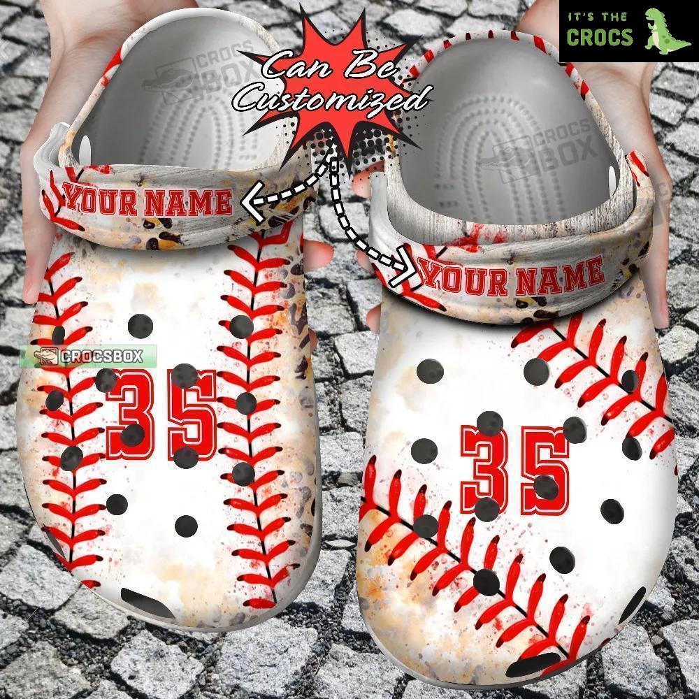 Custom Personalized Leopard Baseball Mix Watercolor Pattern Crocs