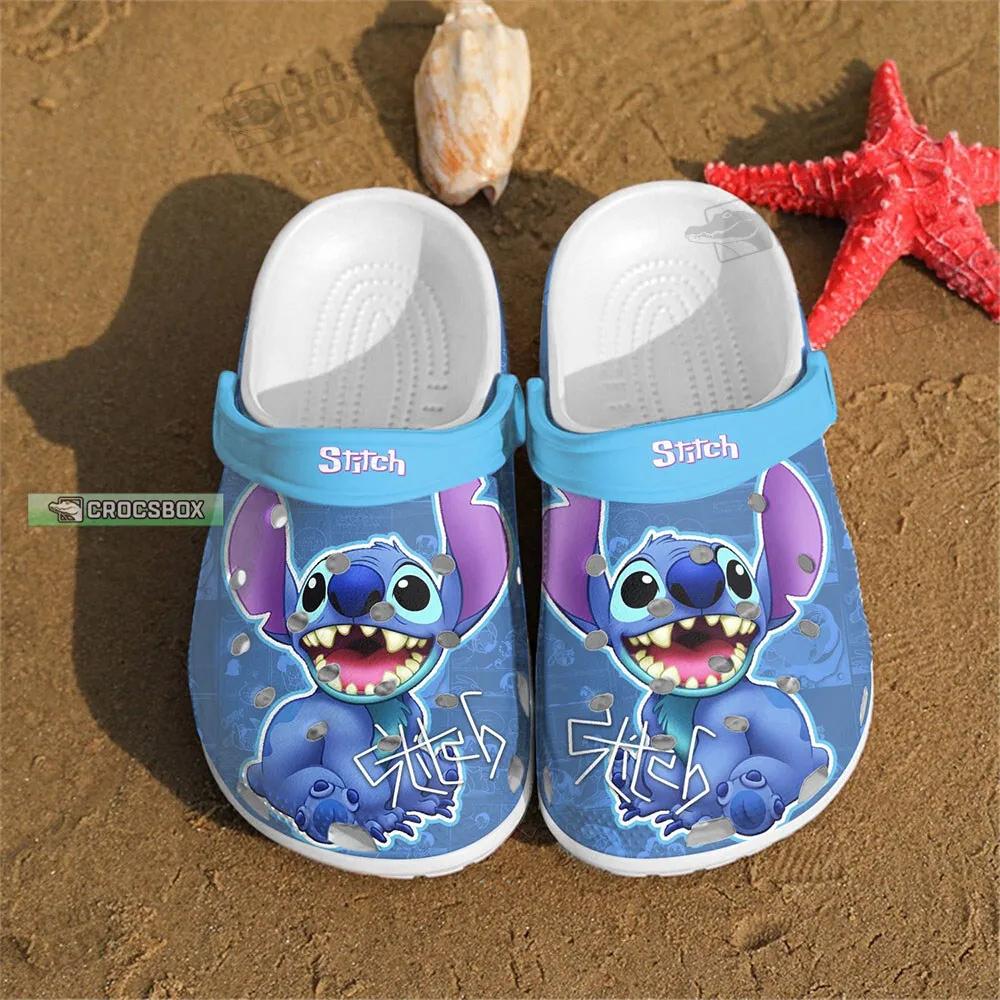 Custom Stitch Blue Pattern Crocs Gifts For Stitch Fans