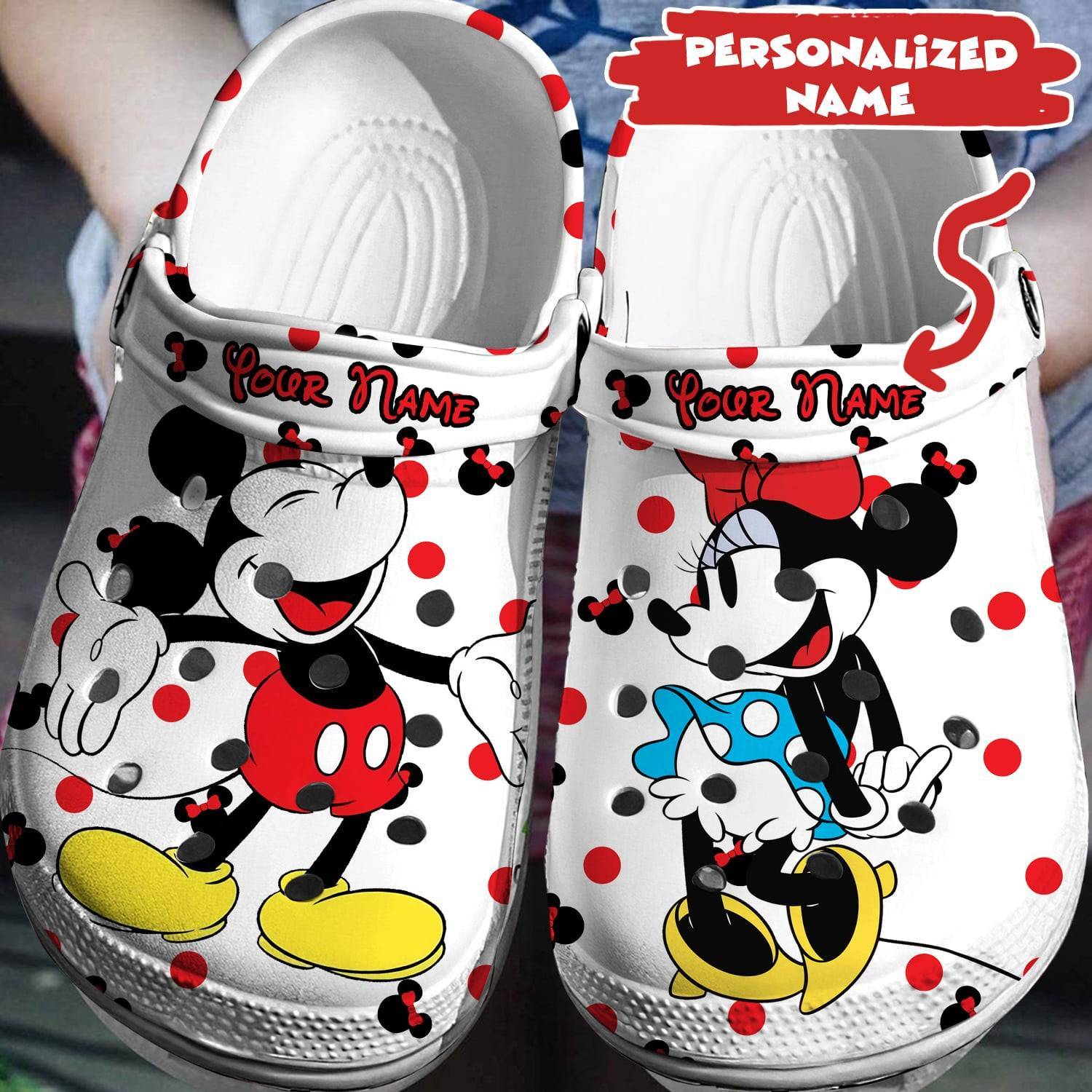 Customize Your Disney Adventure: Personalized Mickey Minnie Crocs 3D Clog Shoes