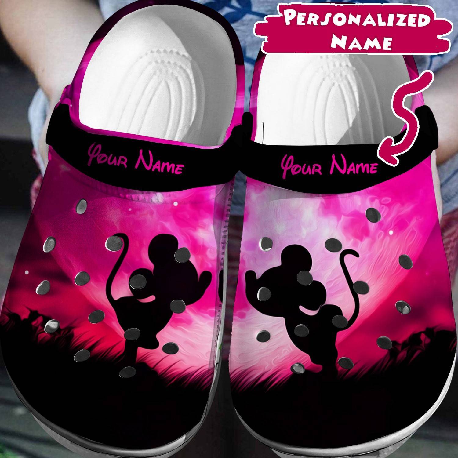 Customize Your Disney Look: Personalized Mickey Minnie Crocs 3D Clog Shoes