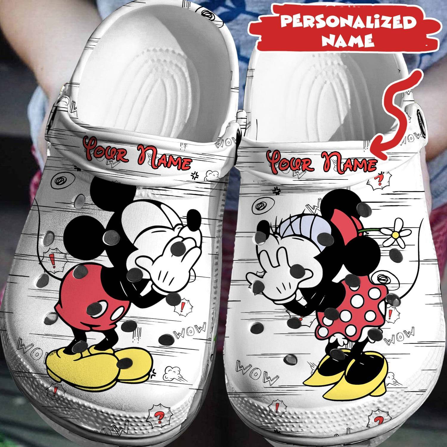 Customize Your Disney Magic: Personalized Mickey Minnie Crocs 3D Clog Shoes