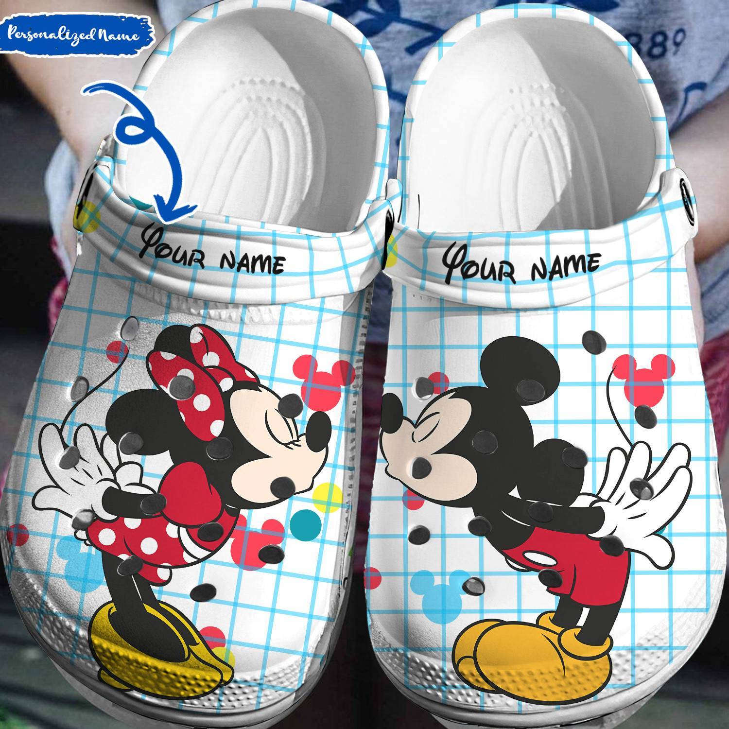 Customized Comfort with Mickey Minnie Crocs 3D Clog Shoes