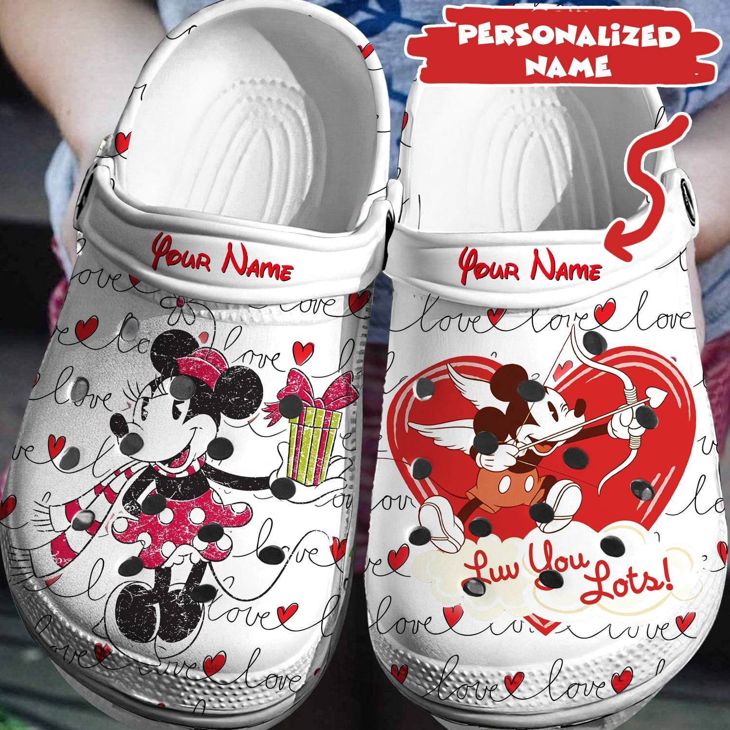Customized Disney Memories: Personalized Mickey Minnie Crocs 3D Clog Shoes