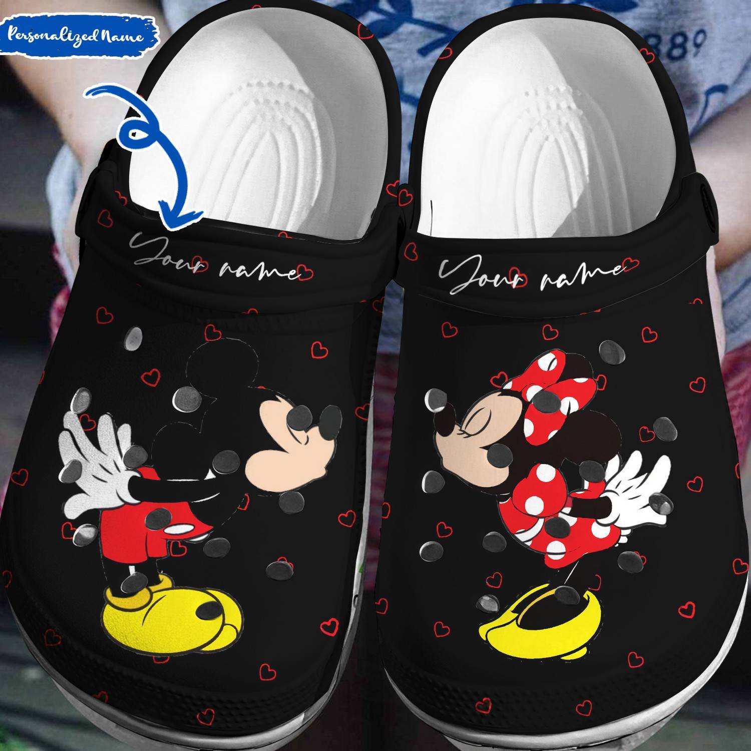 Customized Disney Style: Personalized Mickey Minnie Crocs 3D Clog Shoes