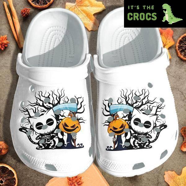 Cute Skull Cat Witch Pumpkin clog Crocs ShoesCrocs Shoes Clog Halloween clog Crocs Shoescrocband Clog Birthday Gift For Man Woman