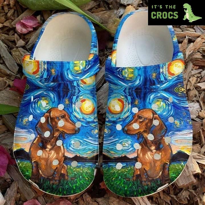 Dachshund Blue Sky Crocs Classic Clogs Shoes