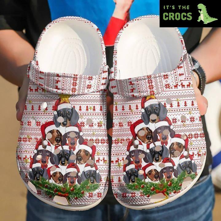 Dachshund Christmas Tree Classic Clogs Crocs Shoes