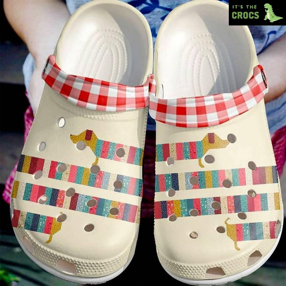 Dachshund Doxie Love Caro Red 102 Gift For Lover Rubber clog Crocs Shoes