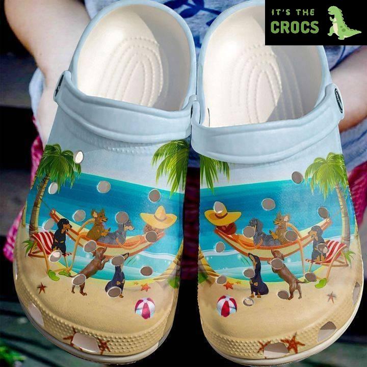 Dachshund In The Beach Crocs Classic Clogs Shoes