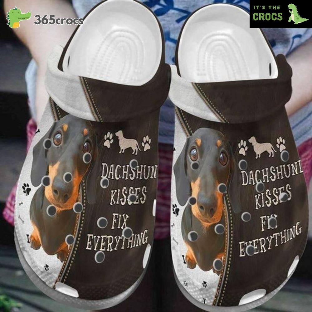 Dachshund Kisses Fix Everything Mother’s Day Father’s Day For Dog Lovers Crocs Clog Shoes