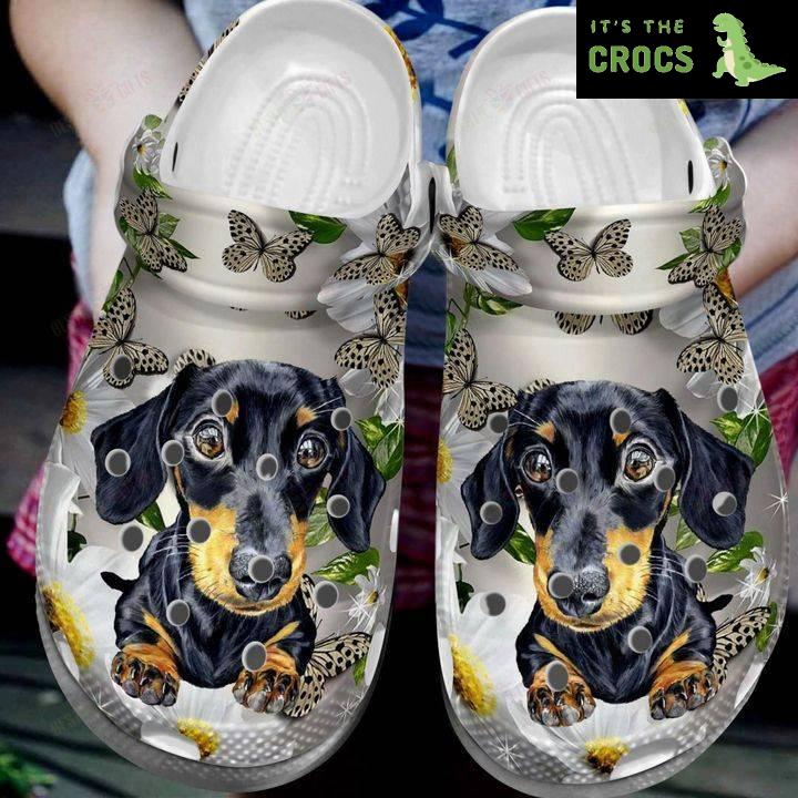 Dachshund Puppy Eyes Crocs Classic Clogs Shoes
