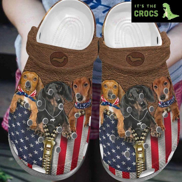 Dachshund White Sole American Dachshund Crocs Classic Clogs Shoes