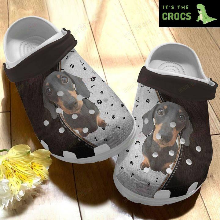 Dachshund White Sole Dachshund Paw Crocs Classic Clogs Shoes