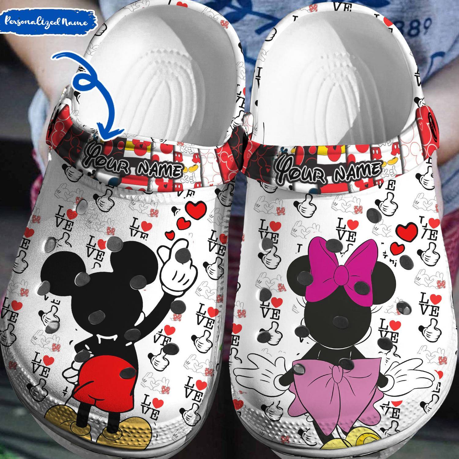 Design Your Disney Adventure: Personalized Mickey Minnie Crocs 3D Clog Shoes