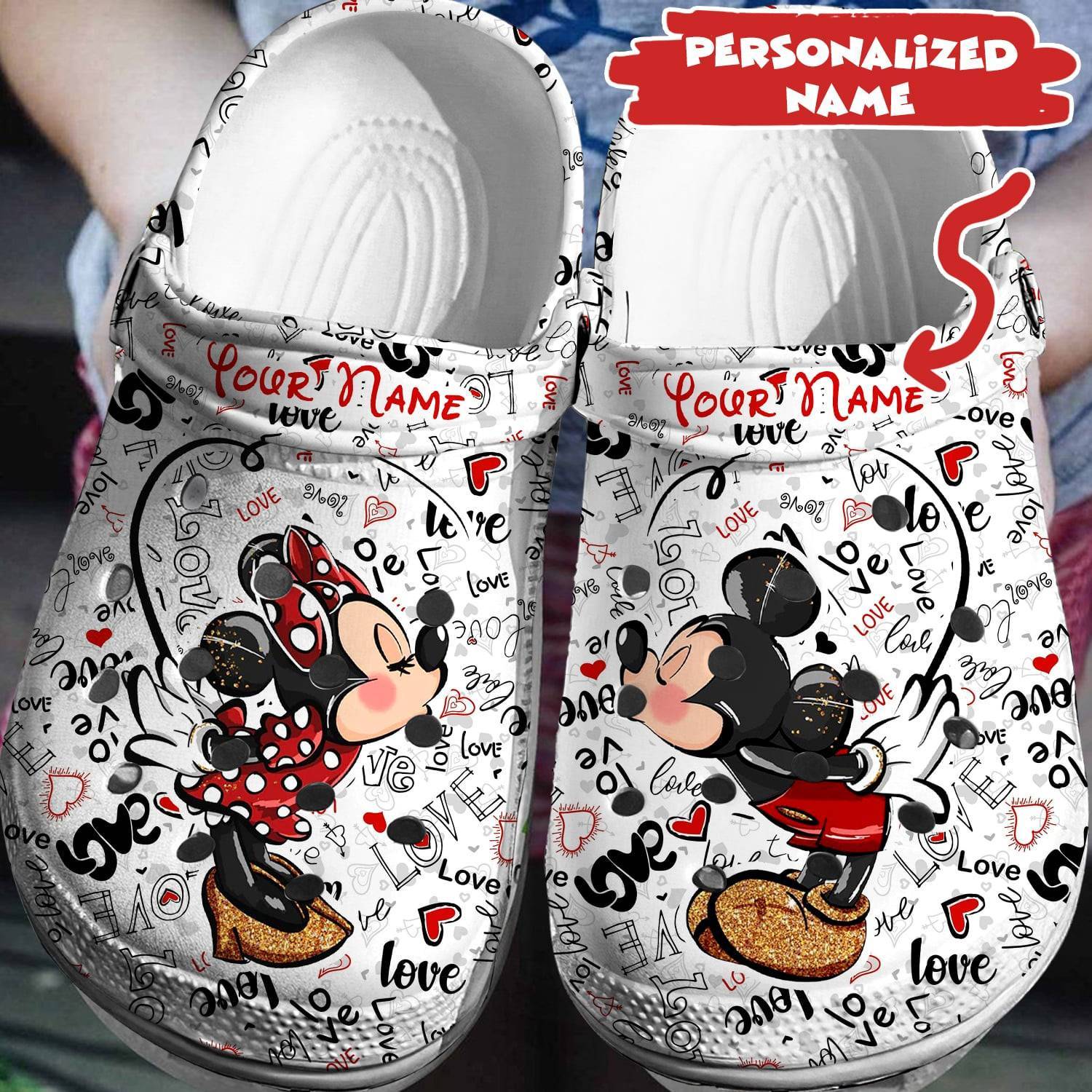 Design Your Disney Magic: Personalized Mickey Minnie Crocs 3D Clog Shoes