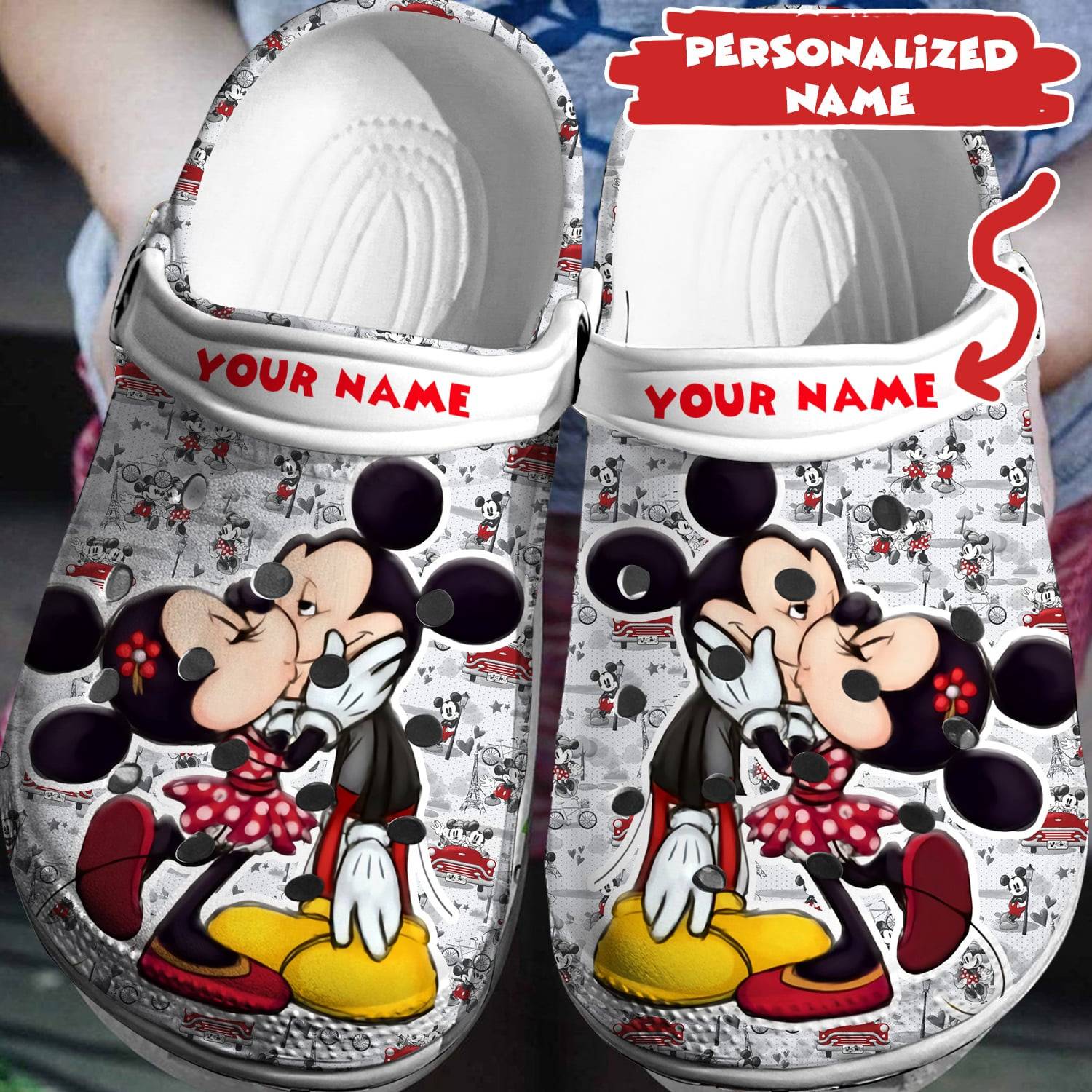 Design Your Disney Style: Personalized Mickey Minnie Crocs 3D Clog Shoes
